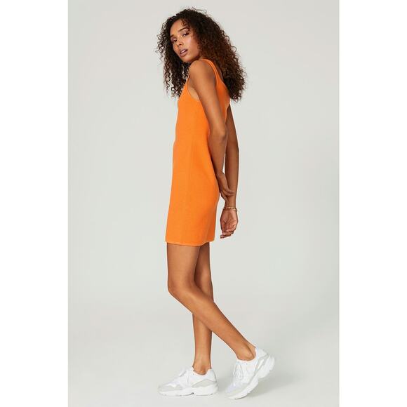 Victor Glemaud Peach Orange Wool Jersey Sleeveless Scoop Neck Mini Dress Size L - Picture 2 of 13